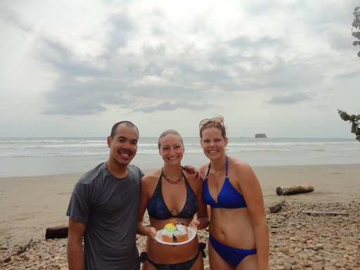 Celebrating my 26th on the beach in San Juan del Sur with some new friends