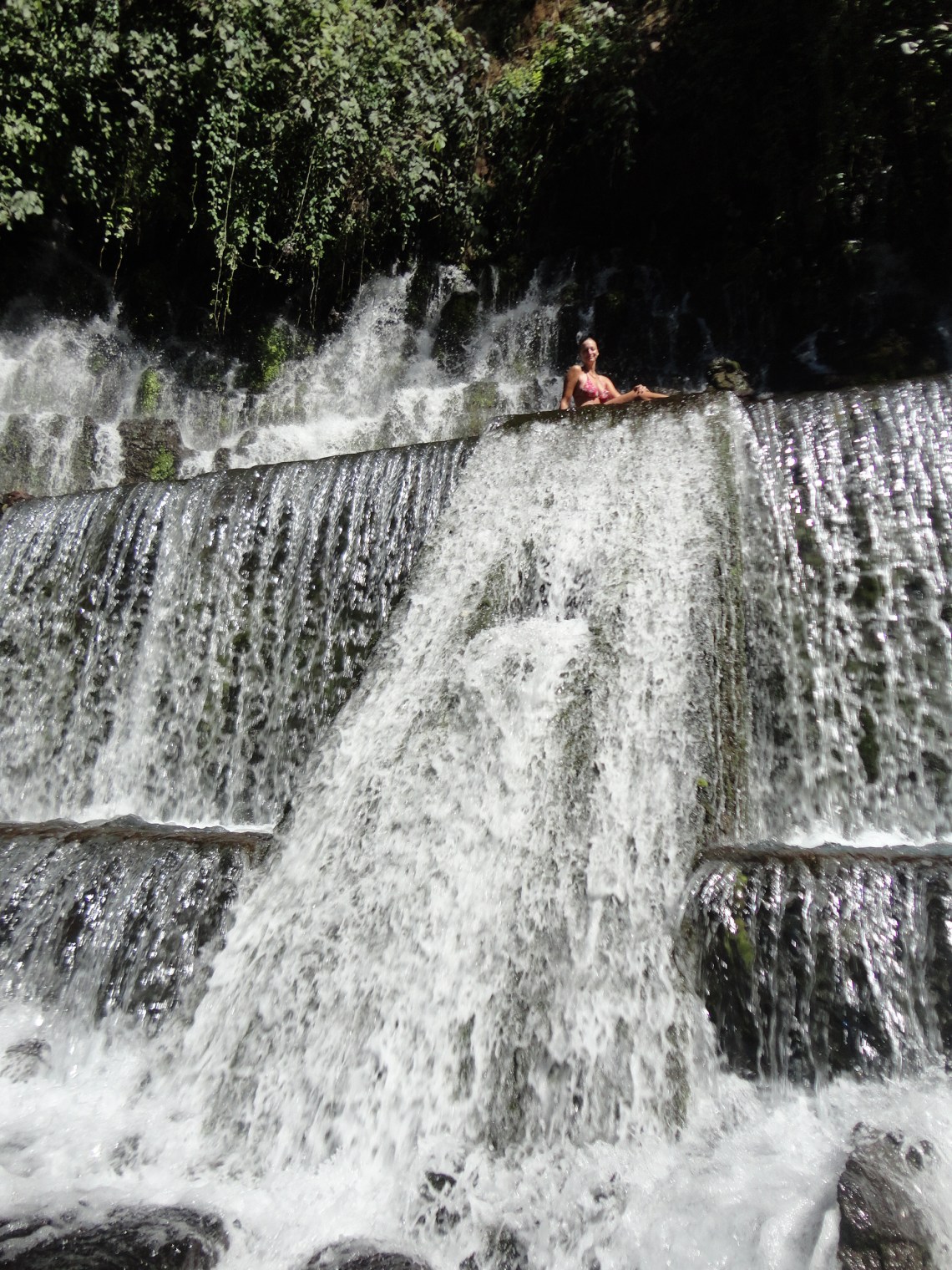 Cooling off at a waterfall outside of Juayua
