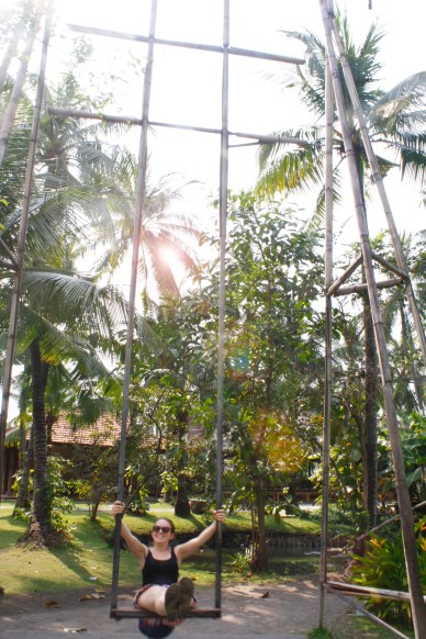 Swinging under the palms at Binh Quoi